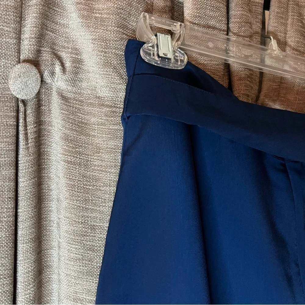 NWT Paris Sunday Blue Faux Tie Waist A Line Mini Skirt Size 8